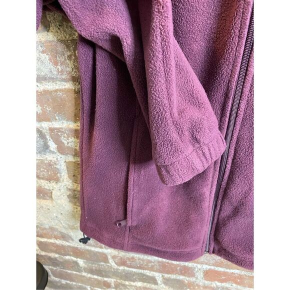 Columbia Purple Fleece Full Zip Jacket Cinch Hem Ladies Size M - Picture 7 of 13